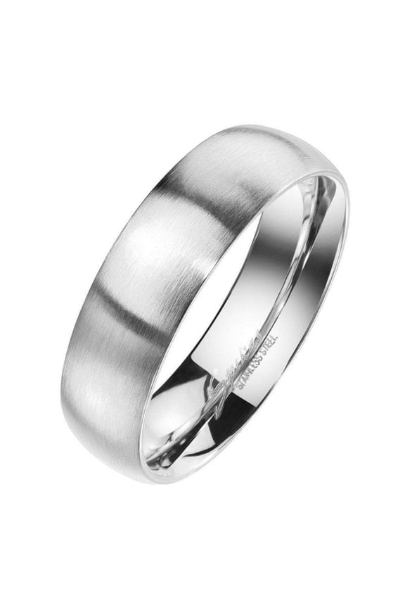 Traditional Wedding Band Mens Womens Stainless Steel Anniversary Ring Fantasy Forge Jewelry