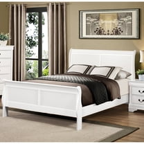 Traditional White Bedroom , Full Size With Design Rails Bed, Classic Style
