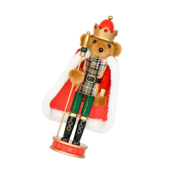 Traditional Wood Carving Nutcrackers Decoration In Bear Head And Royal Theme Great For Seasonal Collectible Ornament
