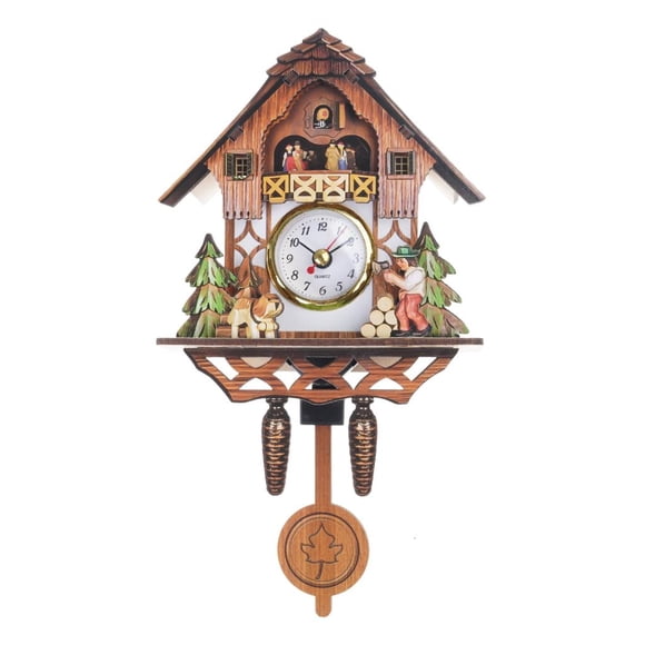 Traditional Wood Cuckoo Wall Clock For Living Room With Quiet Movement Decorative Wall Clock Accurate Movements
