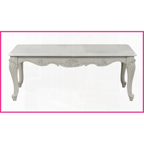 Traditional Wood Gray Coffee Table for Living Room - No Assembly, Spacious Surface