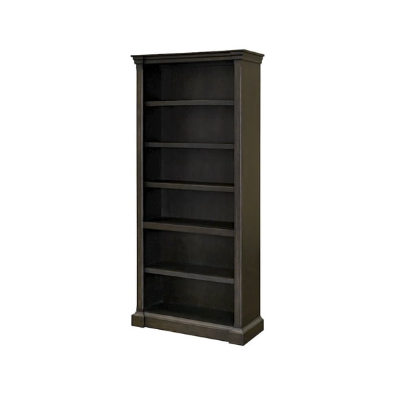 Traditional Wood Open Bookcase Office Shelving Storage Cabinet Dark Brown