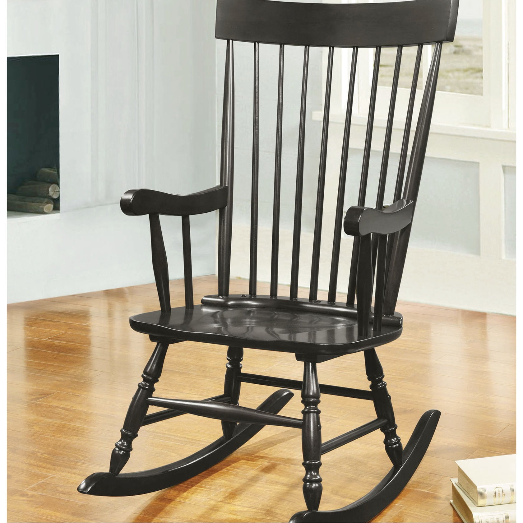 Small Spindle Back Rocker Traditional Wood Spindle Back Rocker / Soothing Rock for Quiet Moments ...