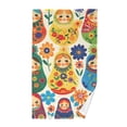 thumbnail image 1 of Traditional Wooden Doll Cotton Face Towels Absorbent Hand Towel Soft Bathroom Towel for Kitchen Hotel Decoration, 1 of 7