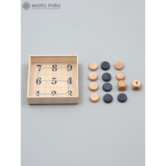 Traditional Wooden Math Puzzle - Dice & Token Strategy Board Game
