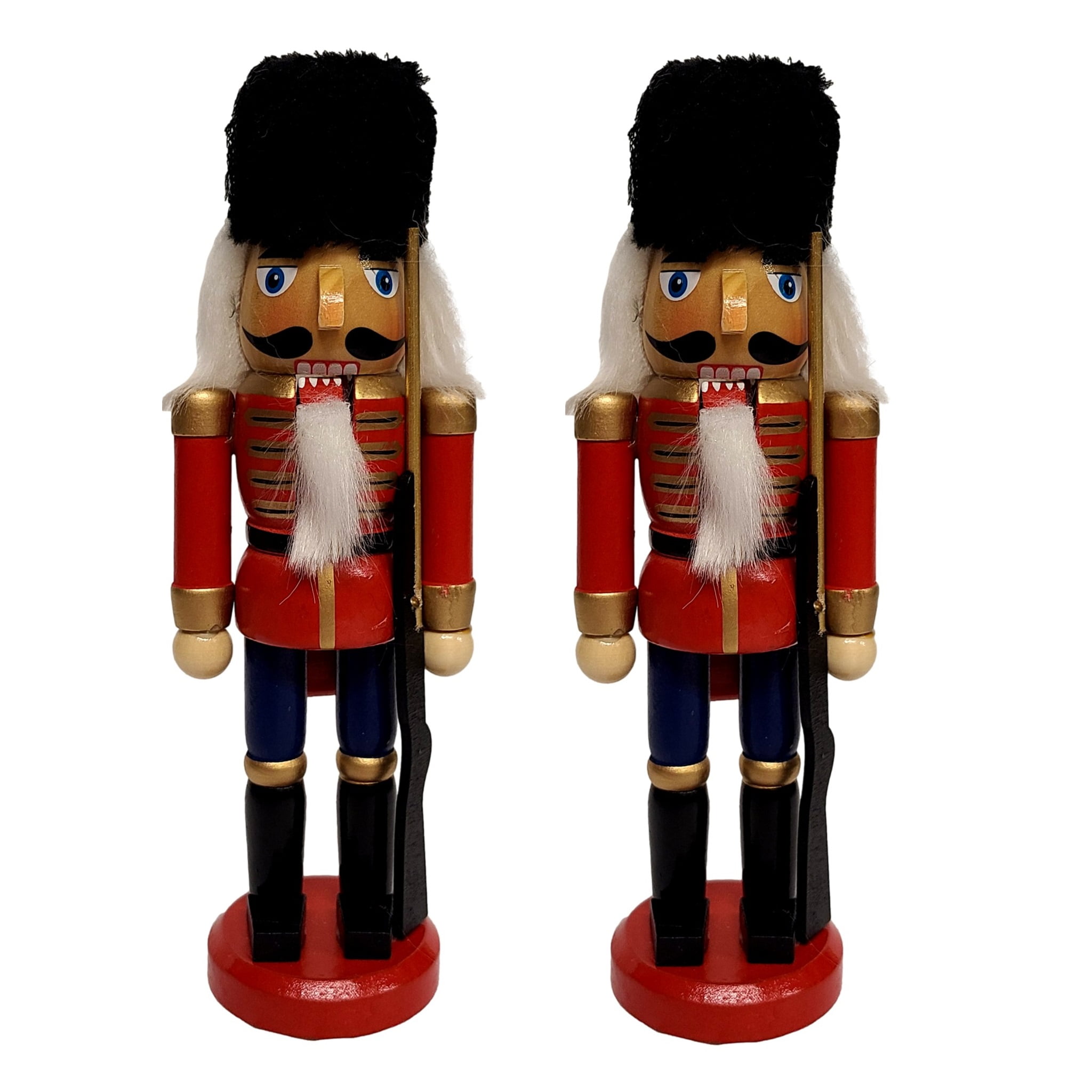 Traditional Wooden Nutcracker Figures (2 Pack, 8 x 2.5 x 2.5 in