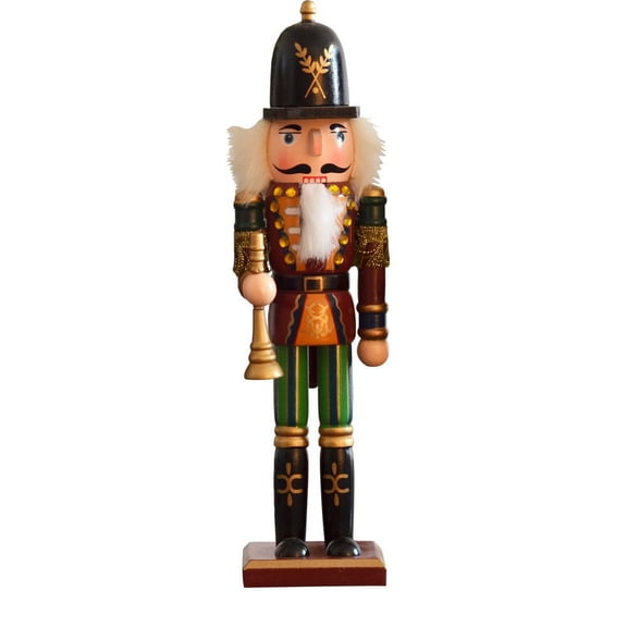 Traditional Wooden Nutcracker Soldier Puppet 11.8 inch, Holiday Christmas Decorations for Bookshelves and Tables