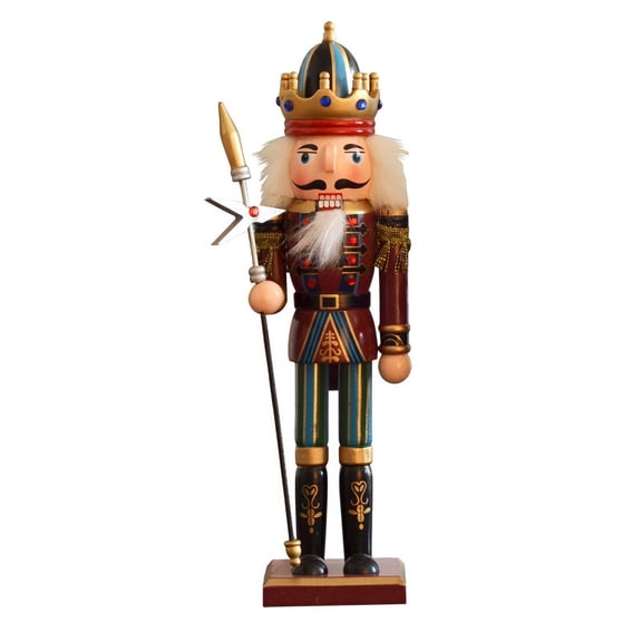 Traditional Wooden Nutcracker Soldier Puppet 11.8 inch, Holiday Christmas Decorations for Bookshelves and Tables