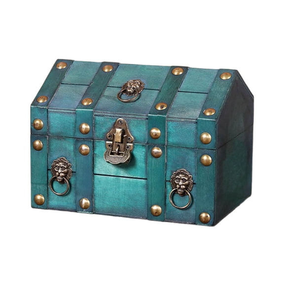 Traditional Wooden Storage Chest Antique Style Locking System For Valuables Protections