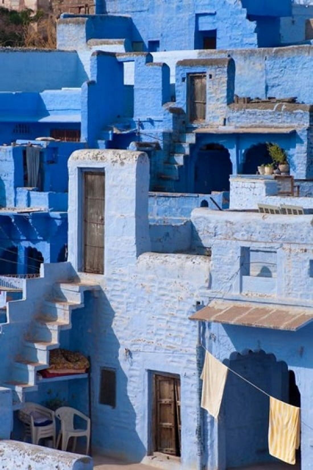 Traditional blue painted house Jodphur Rajasthan India Canvas Art - Keren Su DanitaDelimont (24 x 36)