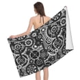 thumbnail image 1 of Traditional gear Pattern Bath Towel, Highly Absorbent towels for bathroom Quick Drying Microfiber Bath Towels for Body, Soft Shower Towels for Sport, Yoga, SPA, Gym 27x55in, 1 of 5