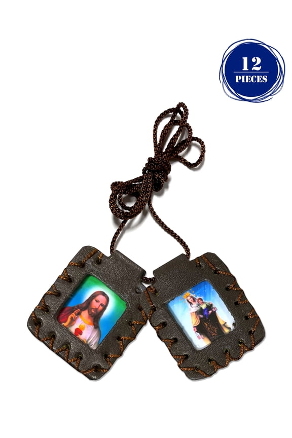 Traditional leather scapular of Our Lady of Mt Carmel, Escapulario de cuero tradicional de La Virgen del Carmen