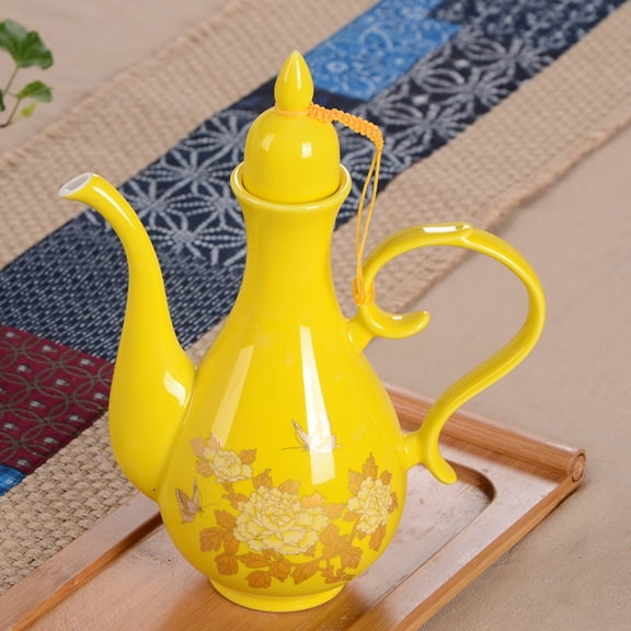 Traditional sake set, ceramic sake set, traditional Japanese porcelain pottery saki hot drink