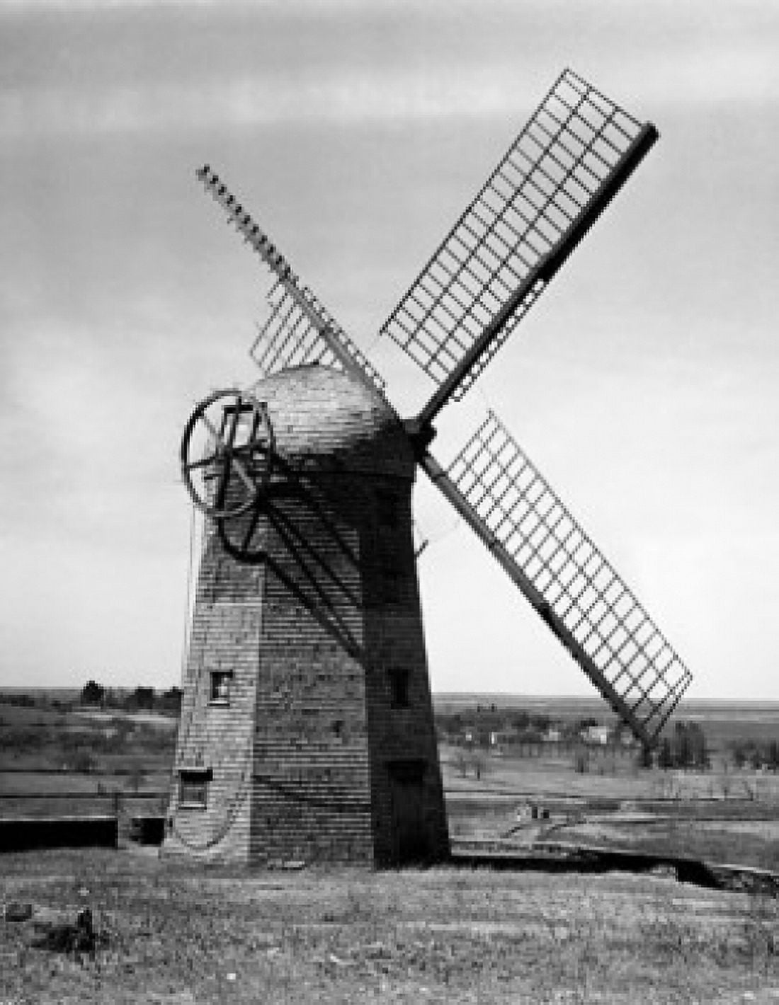 Traditional windmill in a field Rhode Island USA Canvas Art - (18 x 24)