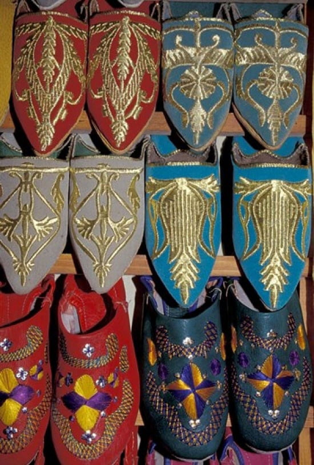 Traditionally Embroidered Babouches Morocco Canvas Art - John & Lisa Merrill DanitaDelimont (12 x 17)