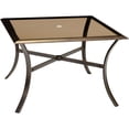 thumbnail image 1 of Traditions 42" Square Glass Top Table, Cast Aluminum Frames, Bronze Finish, All-Weather - TRAD42SQTBLG, 1 of 7