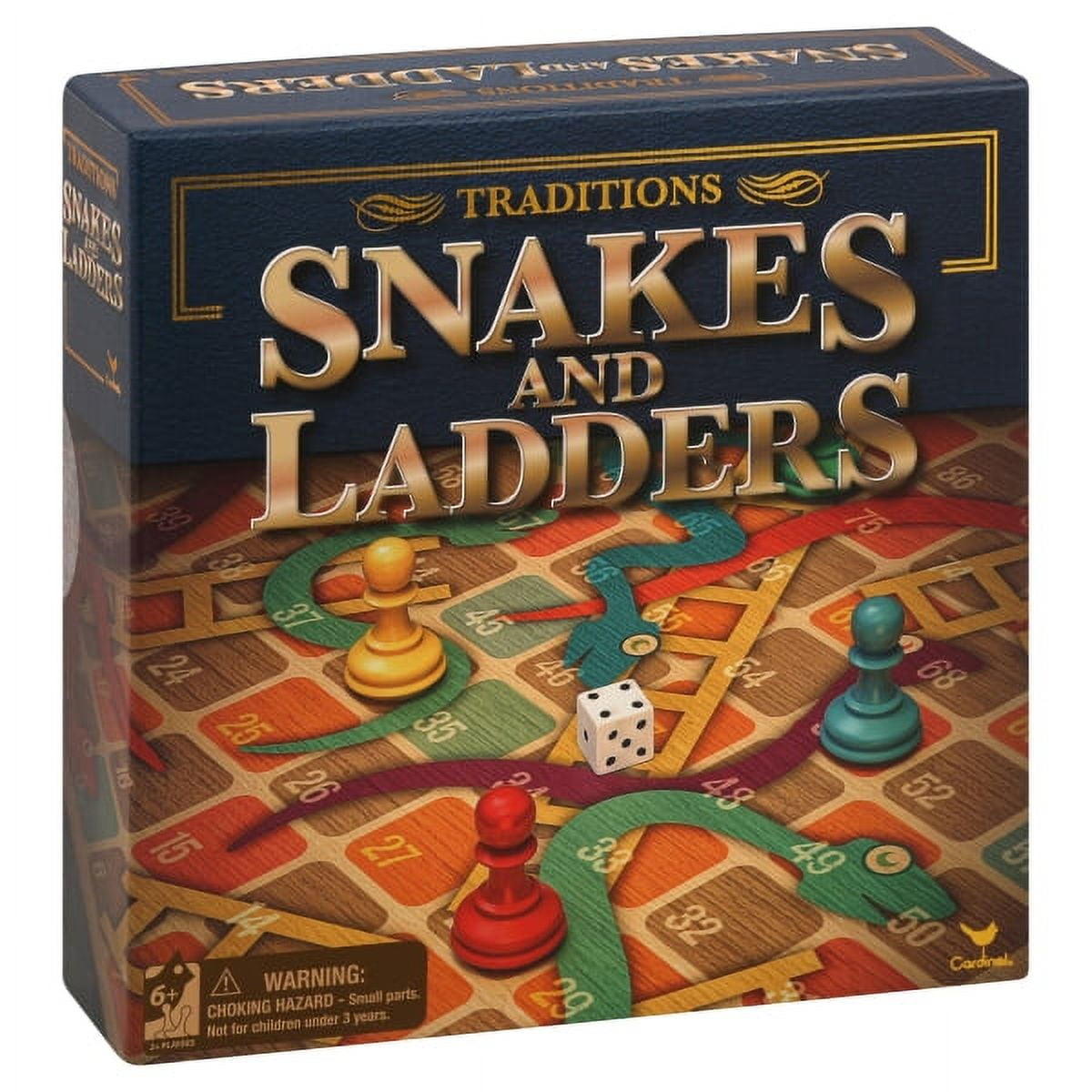 Ludo - Snakes & Ladders - Board Game - Foldable - with 4 Colours and 1 Dice