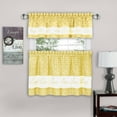 thumbnail image 1 of Traditonal Elegance Live, Love, Laugh Window Curtain Tier Pair and Valance Set - 58x24 - Yellow, 1 of 2