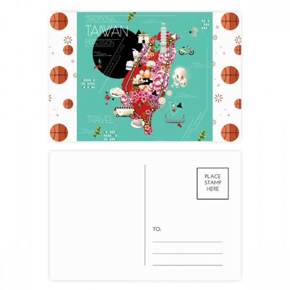 Traditonal Taiwan Impression Basketball Postcard Set Thanks Card Mailing Side 20pcs