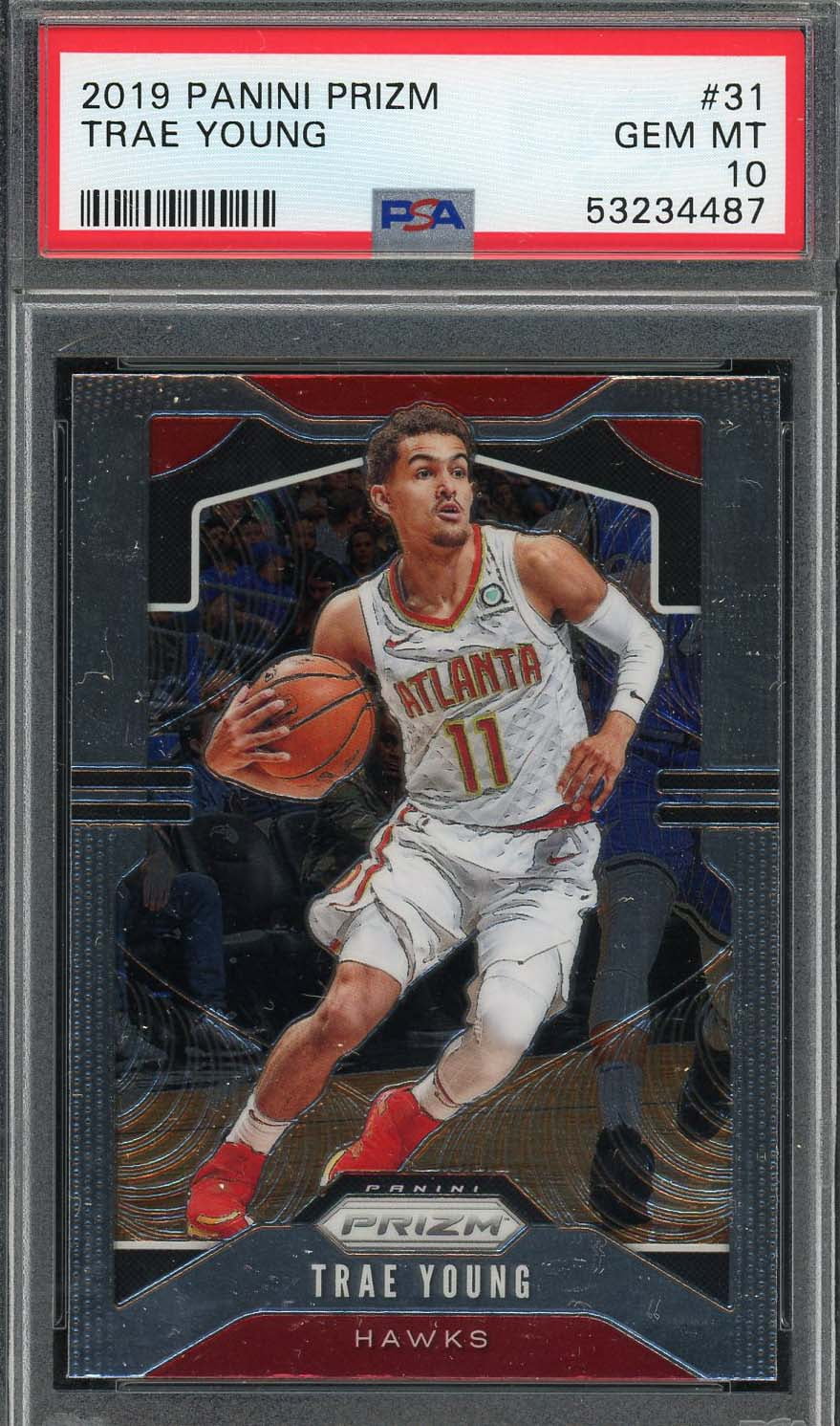 Trae Young 2019 Panini Prizm Basketball Card #31 Graded PSA 10