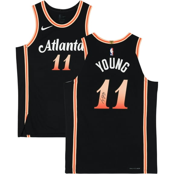 Trae Young Atlanta Hawks Autographed 2022-23 Black City Edition Authentic Jersey - Fanatics Authentic Certified