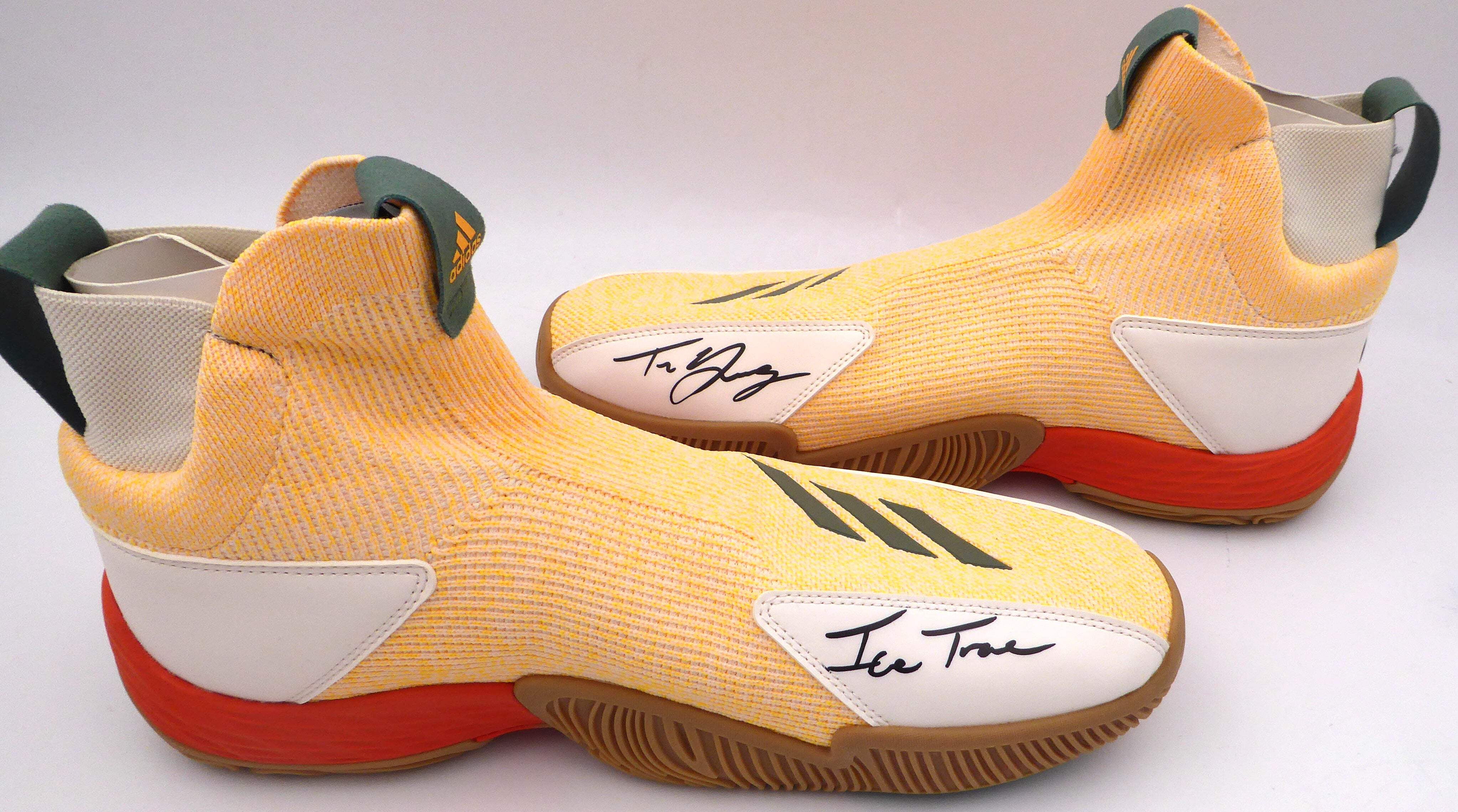 trae young shoes peach