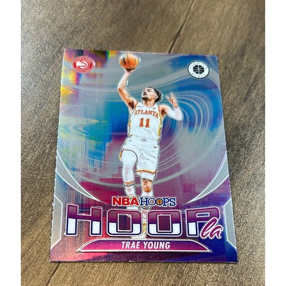 Trae Young NBA Atlanta Hawks 2023-24 Hoops Premium Stock Hoopla 15 trading card