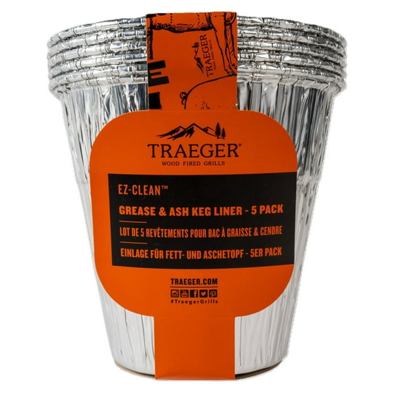 Traeger EZ-Clean Grease & Ash Keg Liners Pack of 5 for Grill Maintenance