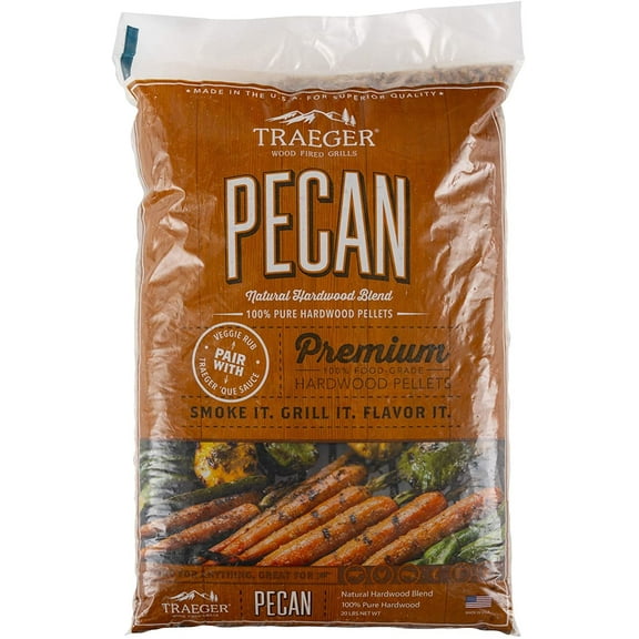Traeger Grills PEL314 Pecan 100% All-Natural Hardwood Pellets Grill, Smoke, Bake, Roast, Braise and BBQ, 20 lb. Bag
