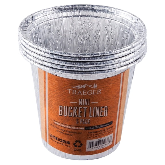 Traeger Pellet Grills Aluminum Mini Grease Bucket Liner - 5 Pack
