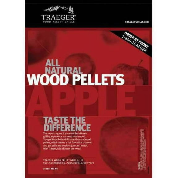 Traeger Pellet Grills Apple Grill Wood Pellets, 20 lbs