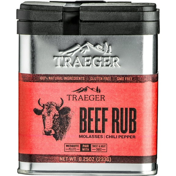 Traeger Pellet Grills Beef Rub with Molasses and Chili Pepper, 8.25oz Mixed Spices & Seasonings