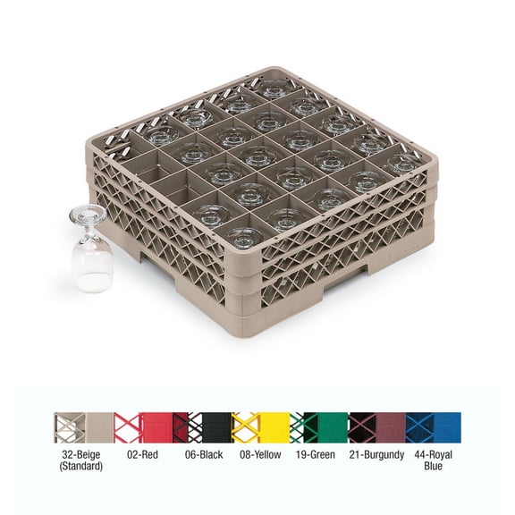 Traex TR6B Beige 25 Compartment Glass Rack with 1 Extender