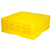Traex TR6BB-08 Yellow 25 Compartment Glass Rack with 2 Extenders