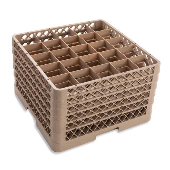 Traex TR6BBBBB Beige 25 Compartment Glass Rack with 5 Extenders
