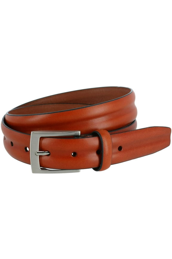 Center Heat Crease Leather Belt (Men)