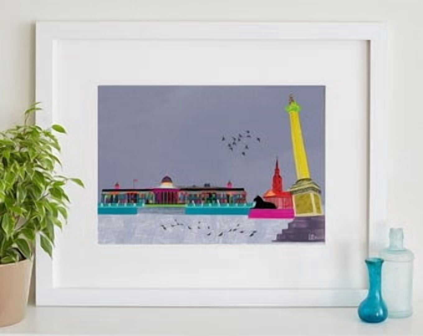 Trafalgar Square London Landmarks Cityscape Poster , Poster Print Only ...