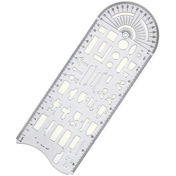 Traffic Accident Symbols Drawing Template Ruler, Clear Plastic Work Template, 1Count Pack for Scene Sketching and Detail Drawing