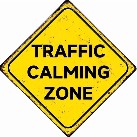 Traffic Calming Zone Metal Sign Retro Wall Decor For Home Cafes Store Pubs Club Sign Gift 12X12 Inch