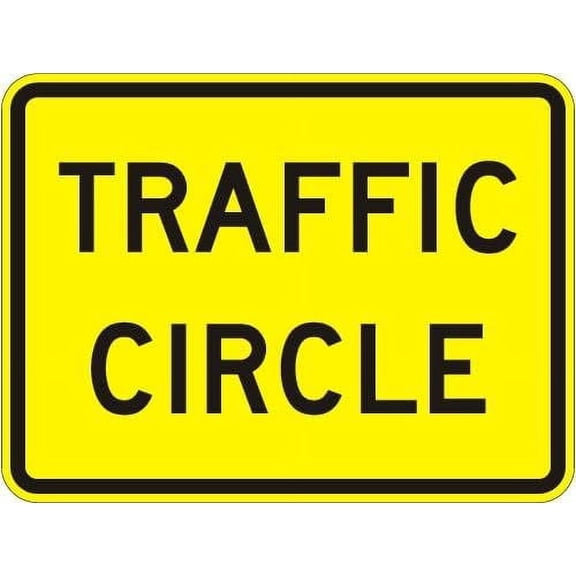Traffic Circle (plaque) Sign Traffic Warning Signs Metal - Caution Safety Warning Security Signs Indoor & Outdoor (Aluminum) Size: 12 x 16 inch