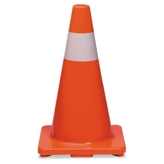 Traffic Cone, 10 X 10 X 18, Orange/silver | Bundle of 5 Each