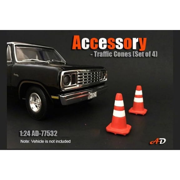 Traffic Cones, American Diorama 77532 - 1/24 Scale Accessory for Diecast Cars
