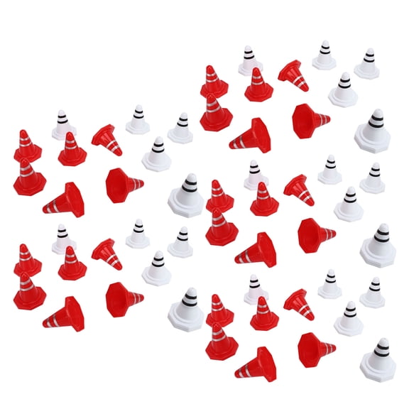 Traffic Cones Toys, Red White Mini Traffic Signs Portable Plastic  For Remote Control Car Competition