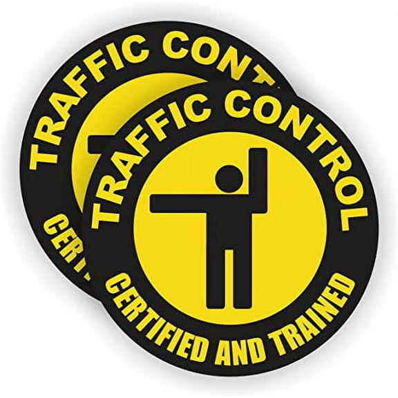 Traffic Control Hard Hat Sticker / Helmet Decal Label Lunch Tool Box Flagger Safety | Size: 2"