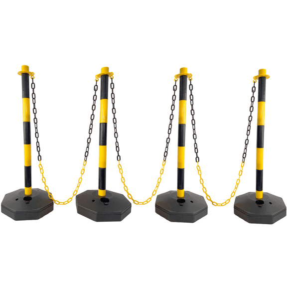 Traffic Delineator Cones 5Ft Chain Adjustable Barrier Crowd Control Y/B