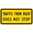 thumbnail image 1 of Traffic From Right Does Not Stop Warning 12"x 8" Metal Signs For Outdoor & Indoor, 1 of 4