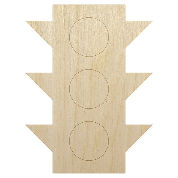 Traffic Light Icon Wood Shape Unfinished Piece Cutout Craft DIY Projects - 4.70 Inch Size - 1/8 Inch Thick