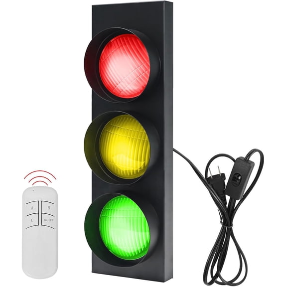 Traffic Light Lamp Decoration On Wall, LED Lights Lamp Decor with Remote Control Wall Lamp for Living Room Bedroom Bar Club Gaming Room, Room Wall Decor