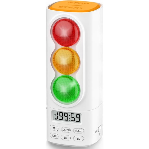 Traffic Light Timer, Custom Countdown, ADHD Tool, Volume & 4 Rings