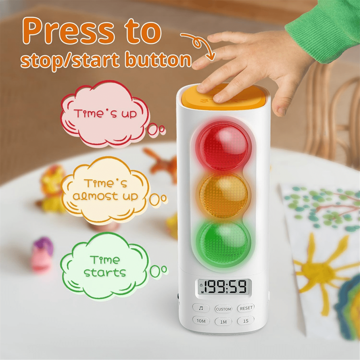 Traffic Light Visual Audio Digital Timer, LCD Display Volume Adjustment ...